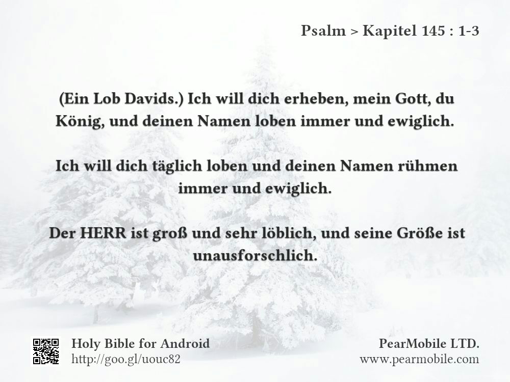 Psalm, Kapitel 145:1-3